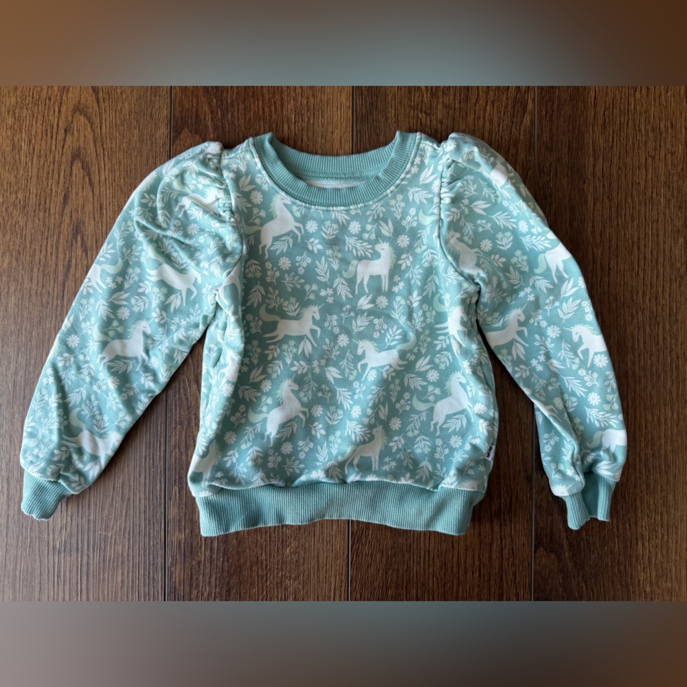 Little Sleepies Unicorn Garden Crewneck Sweatshirt 2T